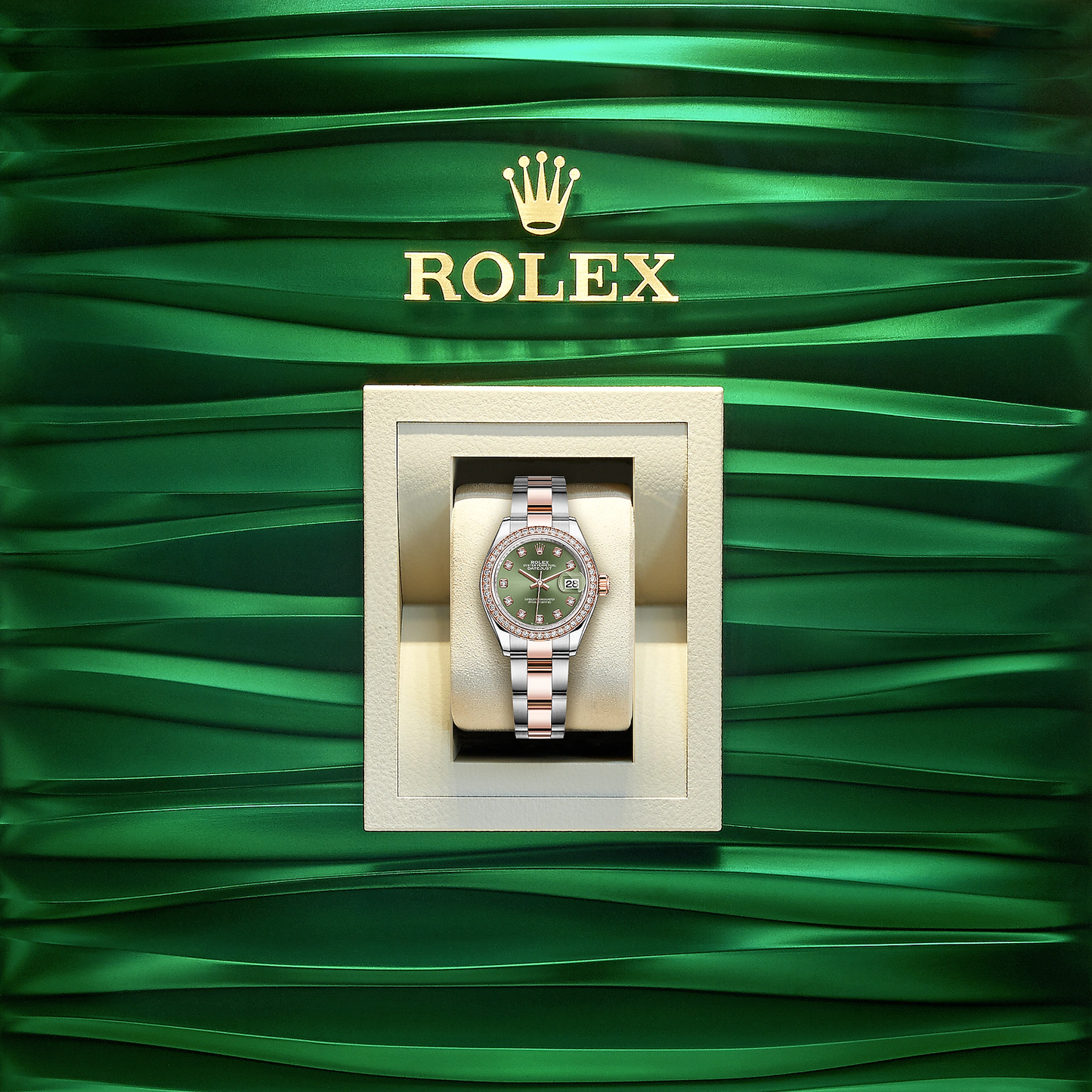 Lady-Datejust 28, Oystersteel and 18k Everose Gold, Ref# 279381RBR-0008