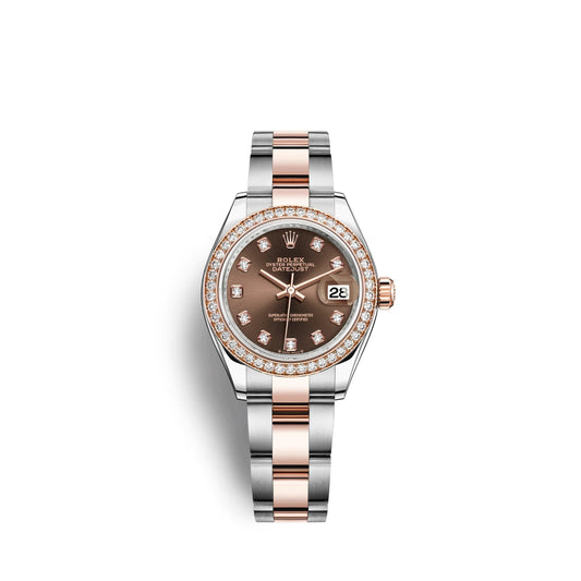Lady-Datejust 28, Oystersteel and 18k Everose Gold, Ref# 279381RBR-0012