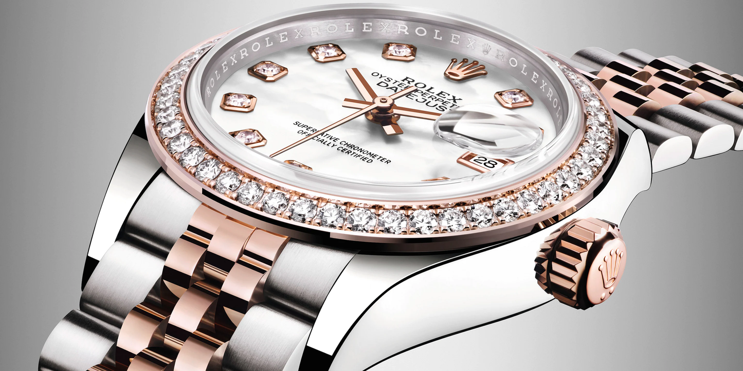Lady-Datejust 28, Oystersteel and 18k Everose Gold, Ref# 279381RBR-0013