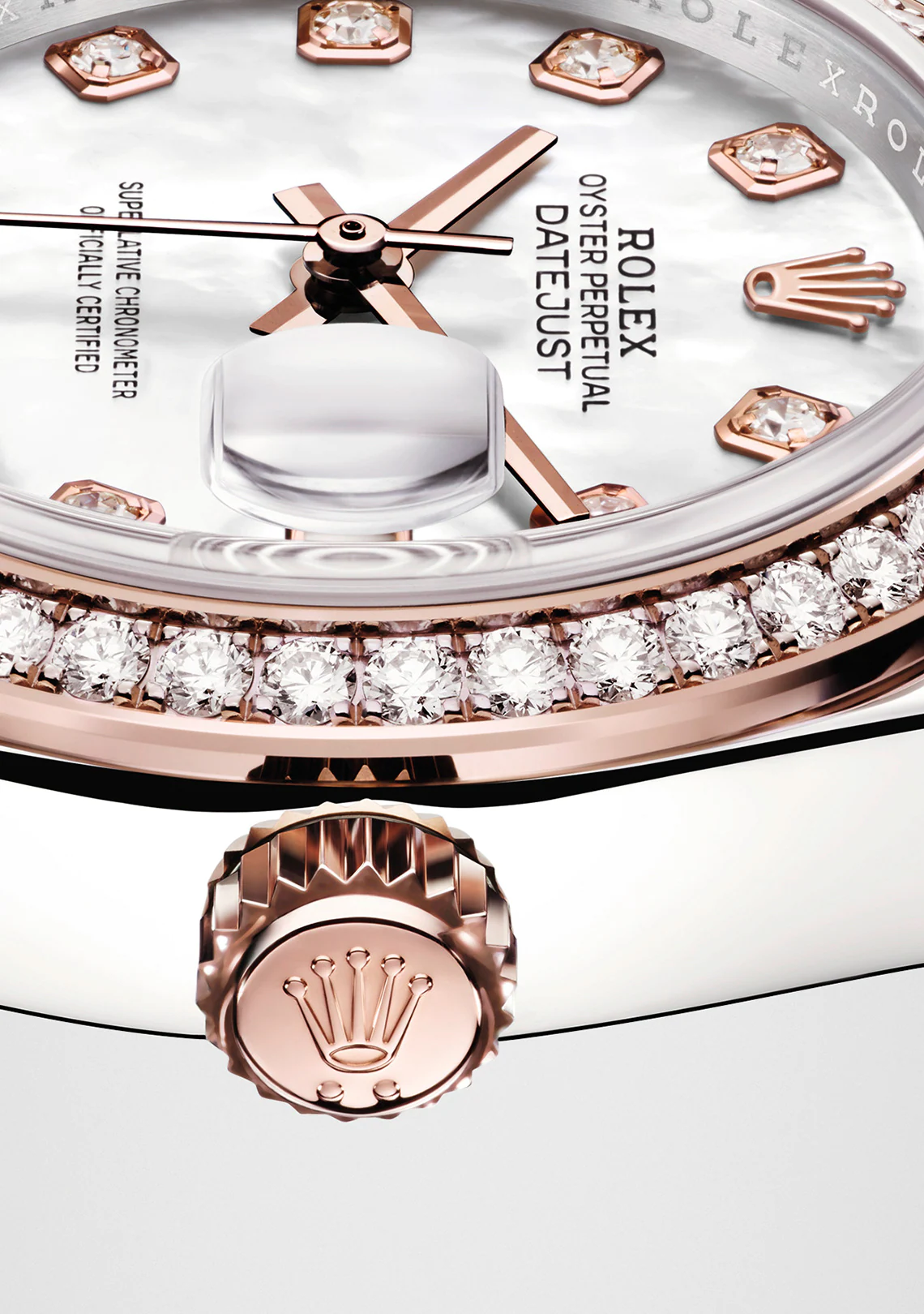 Lady-Datejust 28, Oystersteel and 18k Everose Gold, Ref# 279381RBR-0013