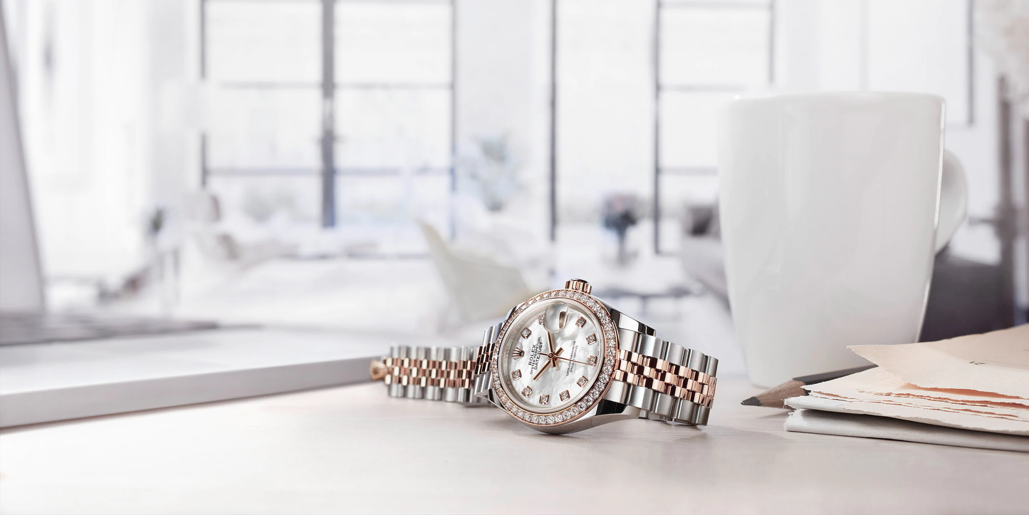 Lady-Datejust 28, Oystersteel and 18k Everose Gold, Ref# 279381RBR-0013