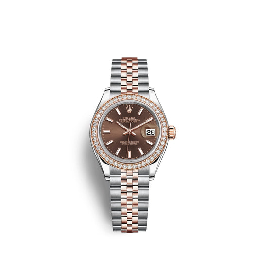 Lady-Datejust 28, Oystersteel and 18k Everose Gold, Ref# 279381RBR-0017