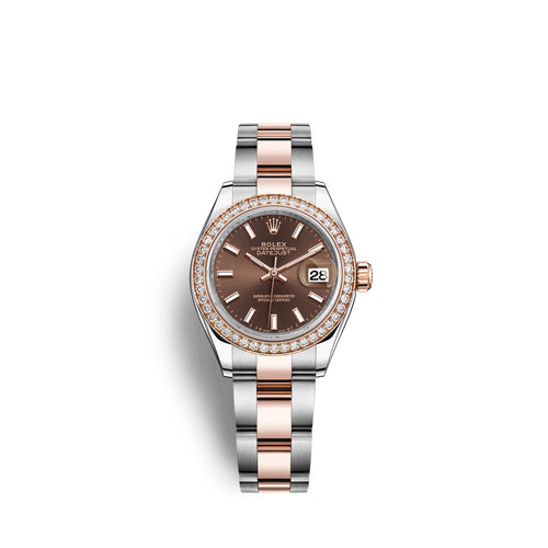 Lady-Datejust 28, Oystersteel and 18k Everose Gold, Ref# 279381RBR-0018