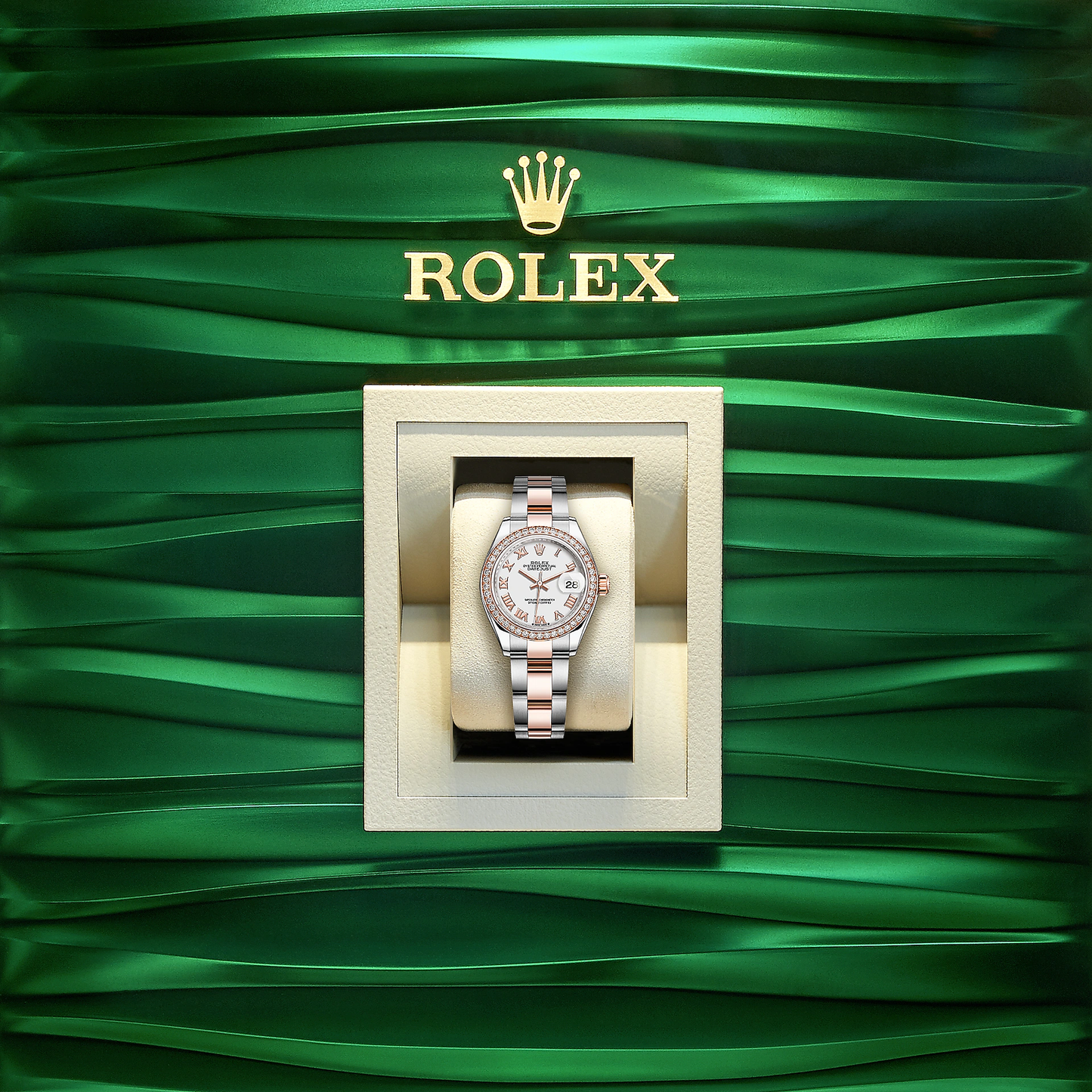 Lady-Datejust 28, Oystersteel and 18k Everose Gold, Ref# 279381RBR-0022