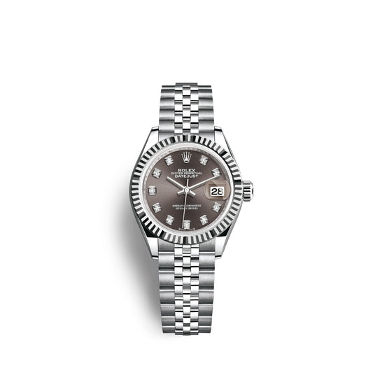 Lady-Datejust 28, Oystersteel and 18k White Gold, Ref# 279174-0015