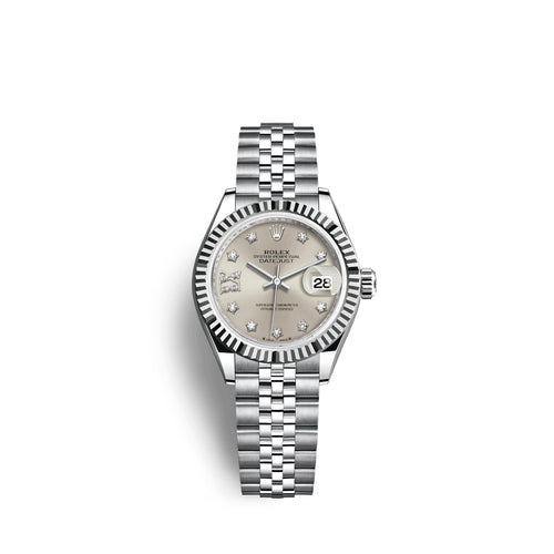 Lady-Datejust 28, Oystersteel and 18k White Gold, Ref# 279174-0021