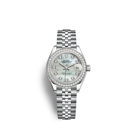 Lady-Datejust 28, Oystersteel and 18k White Gold, Ref# 279384RBR-0011