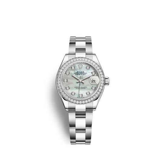 Lady-Datejust 28, Oystersteel and 18k White Gold, Ref# 279384RBR-0012