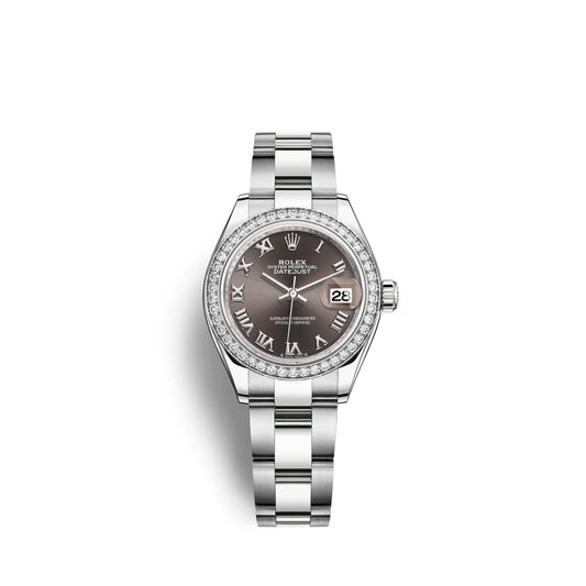 Lady-Datejust 28, Oystersteel and 18k White Gold, Ref# 279384RBR-0016