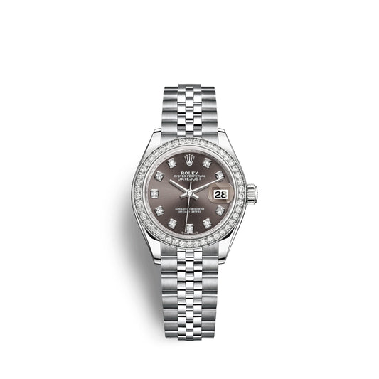 Lady-Datejust 28, Oystersteel and 18k White Gold, Ref# 279384RBR-0017
