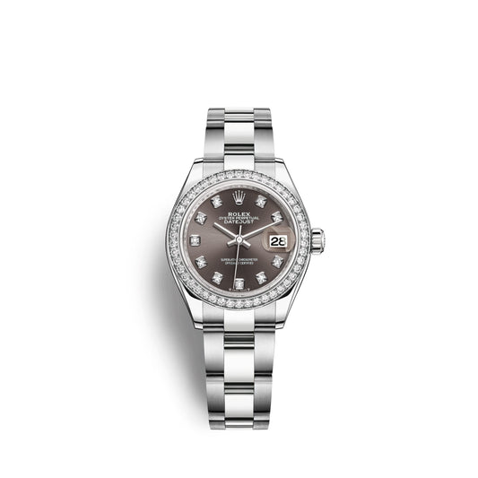 Lady-Datejust 28, Oystersteel and 18k White Gold, Ref# 279384RBR-0018