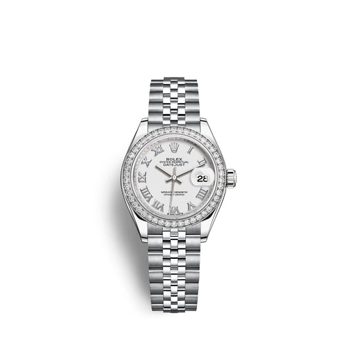 Lady-Datejust 28, Oystersteel and 18k White Gold, Ref# 279384RBR-0019