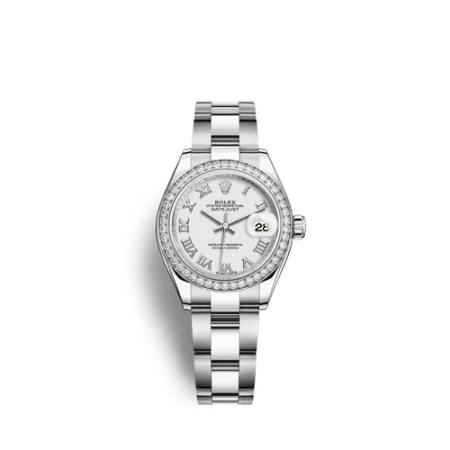 Lady-Datejust 28, Oystersteel and 18k White Gold, Ref# 279384RBR-0020