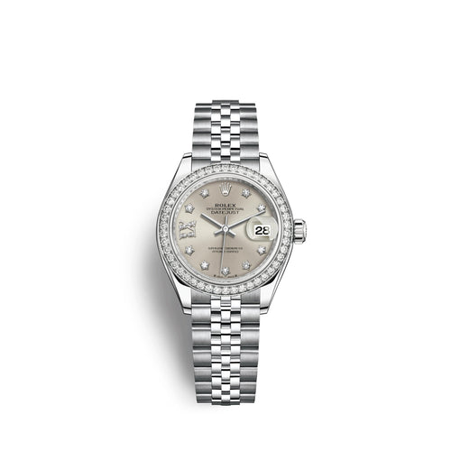 Lady-Datejust 28, Oystersteel and 18k White Gold, Ref# 279384RBR-0021