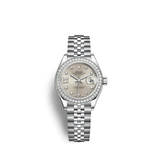 Lady-Datejust 28, Oystersteel and 18k White Gold, Ref# 279384RBR-0021