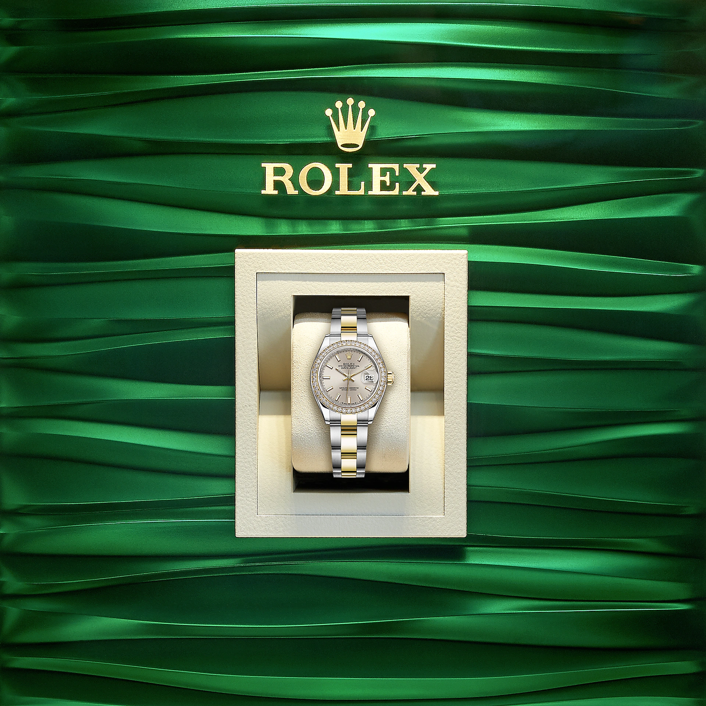 Lady-Datejust 28, Oystersteel and 18k Yellow Gold, Ref# 279383RBR-0018