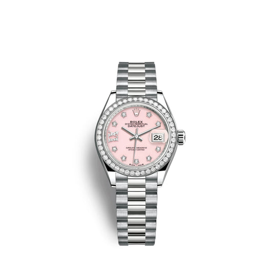 Lady-Datejust 28mm, 18k White Gold, Ref# 279139rbr-0002