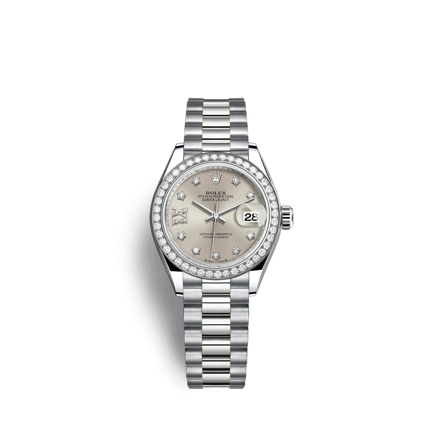 Lady-Datejust 28mm, 18k White Gold, Ref# 279139rbr-0003