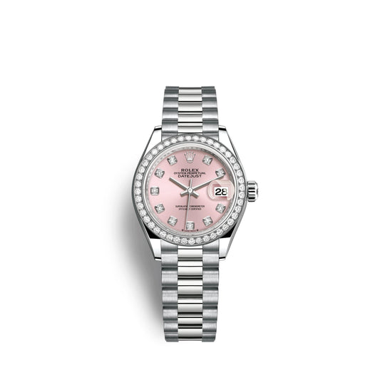 Lady-Datejust 28mm, 18k White Gold, Ref# 279139rbr-0005