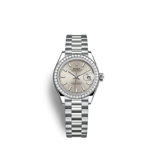Lady-Datejust 28mm, 18k White Gold, Ref# 279139rbr-0006