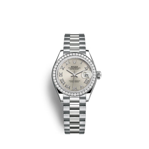 Lady-Datejust 28mm, 18k White Gold, Ref# 279139rbr-0007