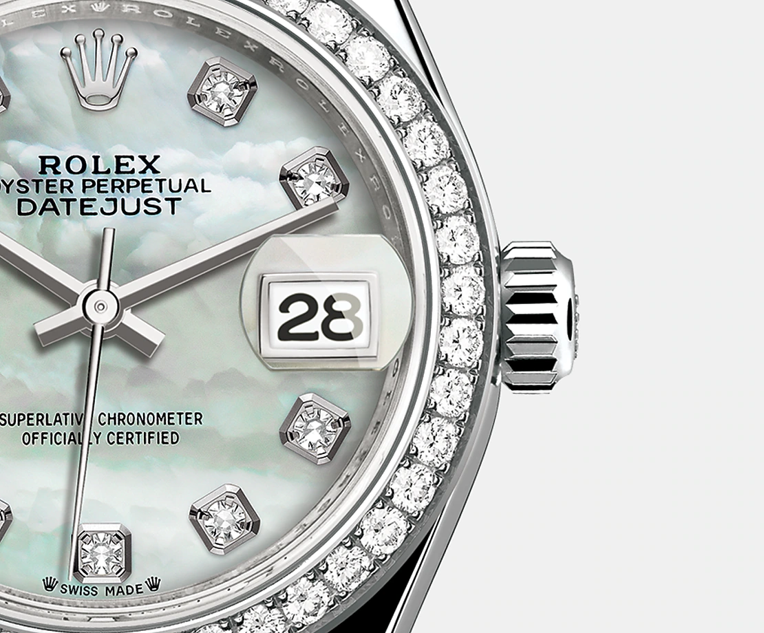Lady-Datejust 28mm, 18k White Gold, Ref# 279139rbr-0008