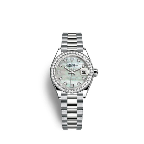 Lady-Datejust 28mm, 18k White Gold, Ref# 279139rbr-0008