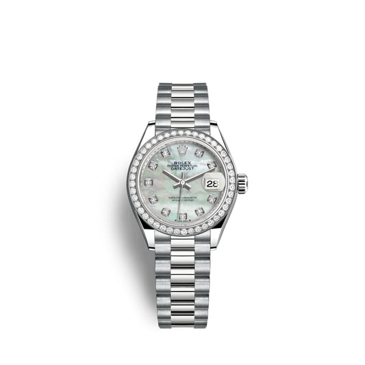 Lady-Datejust 28mm, 18k White Gold, Ref# 279139rbr-0008