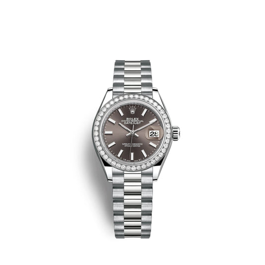 Lady-Datejust 28mm, 18k White Gold, Ref# 279139rbr-0009