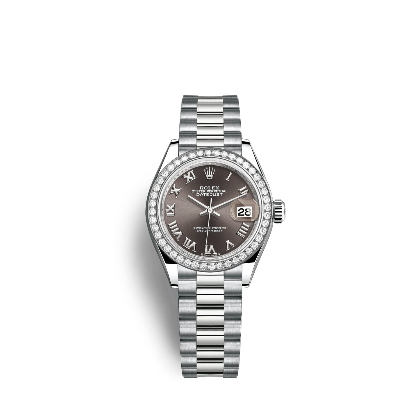 Lady-Datejust 28mm, 18k White Gold, Ref# 279139rbr-0010