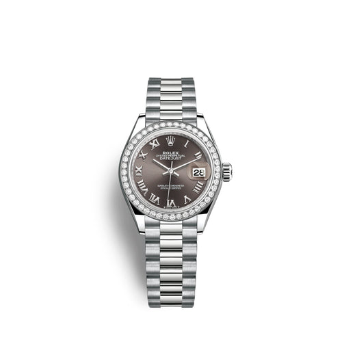Lady-Datejust 28mm, 18k White Gold, Ref# 279139rbr-0010