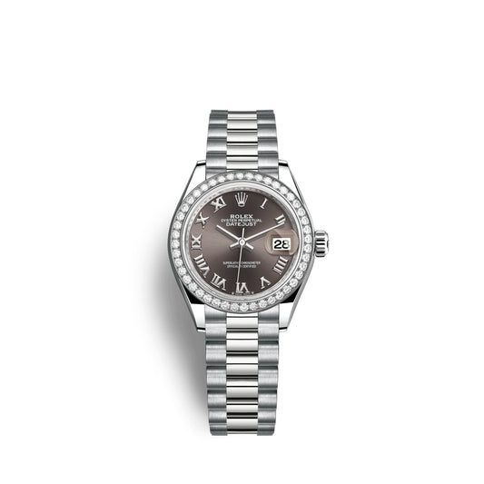 Lady-Datejust 28mm, 18k White Gold, Ref# 279139rbr-0010