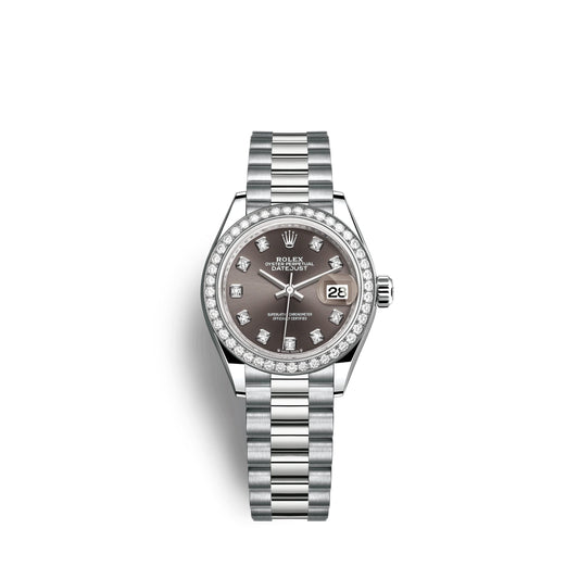Lady-Datejust 28mm, 18k White Gold, Ref# 279139rbr-0011