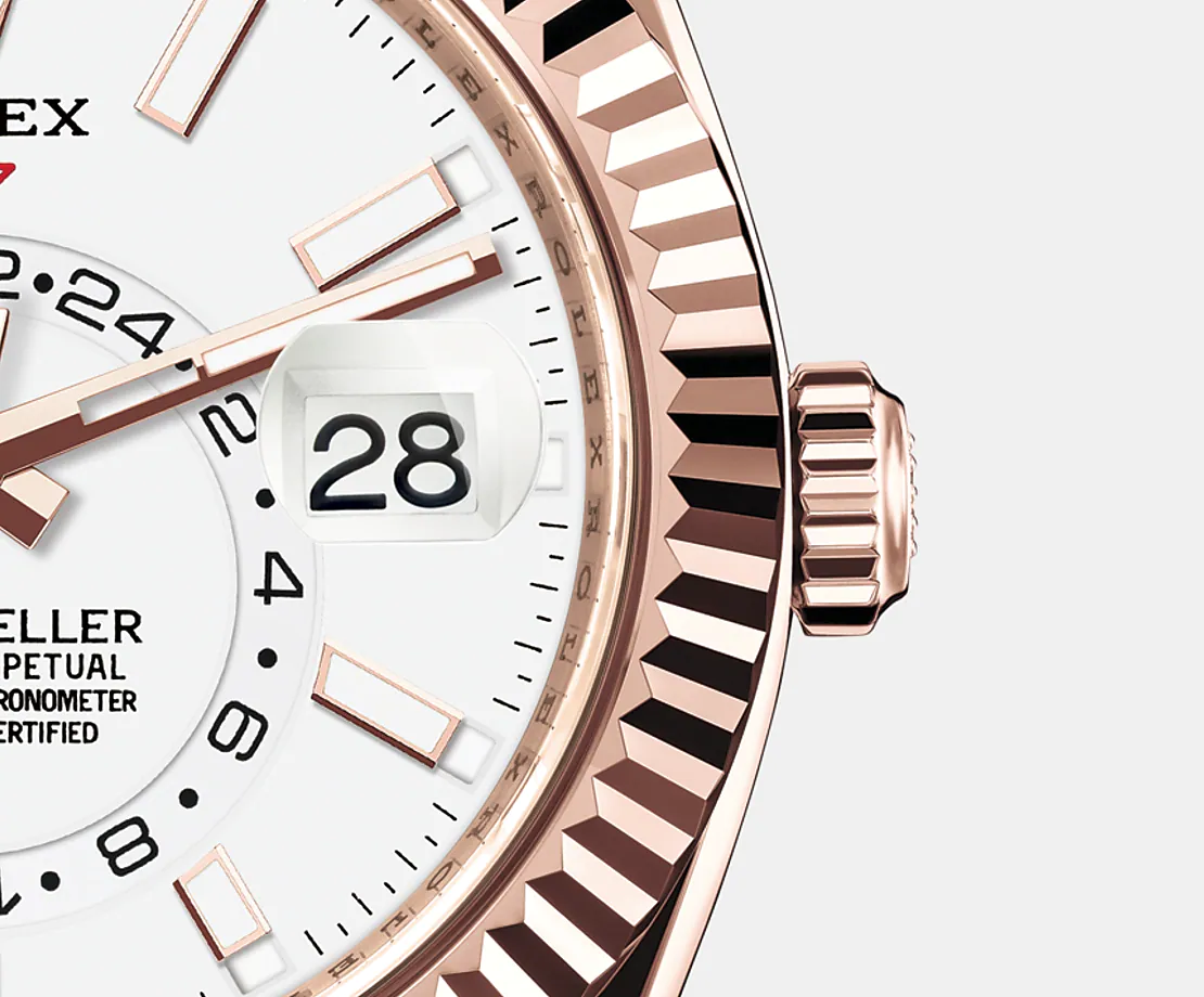 Sky-Dweller 42mm, 18k Everose Gold, Oysterflex, Ref# 326235-0004