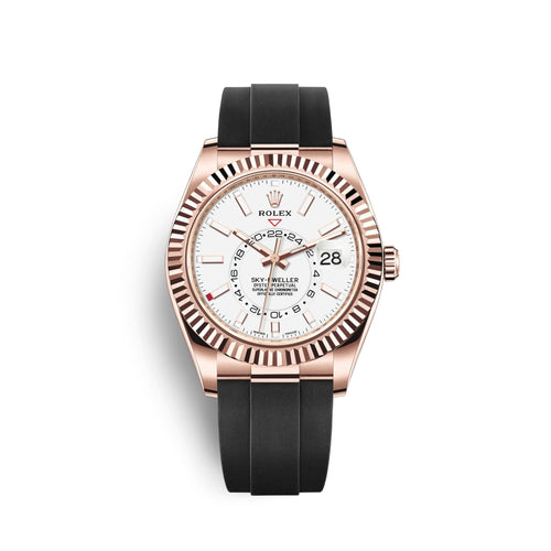 Sky-Dweller 42mm, 18k Everose Gold, Oysterflex, Ref# 326235-0004