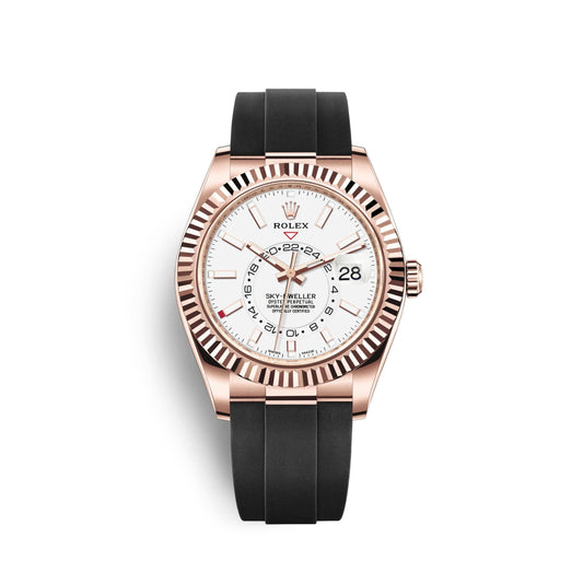 Sky-Dweller 42mm, 18k Everose Gold, Oysterflex, Ref# 326235-0004
