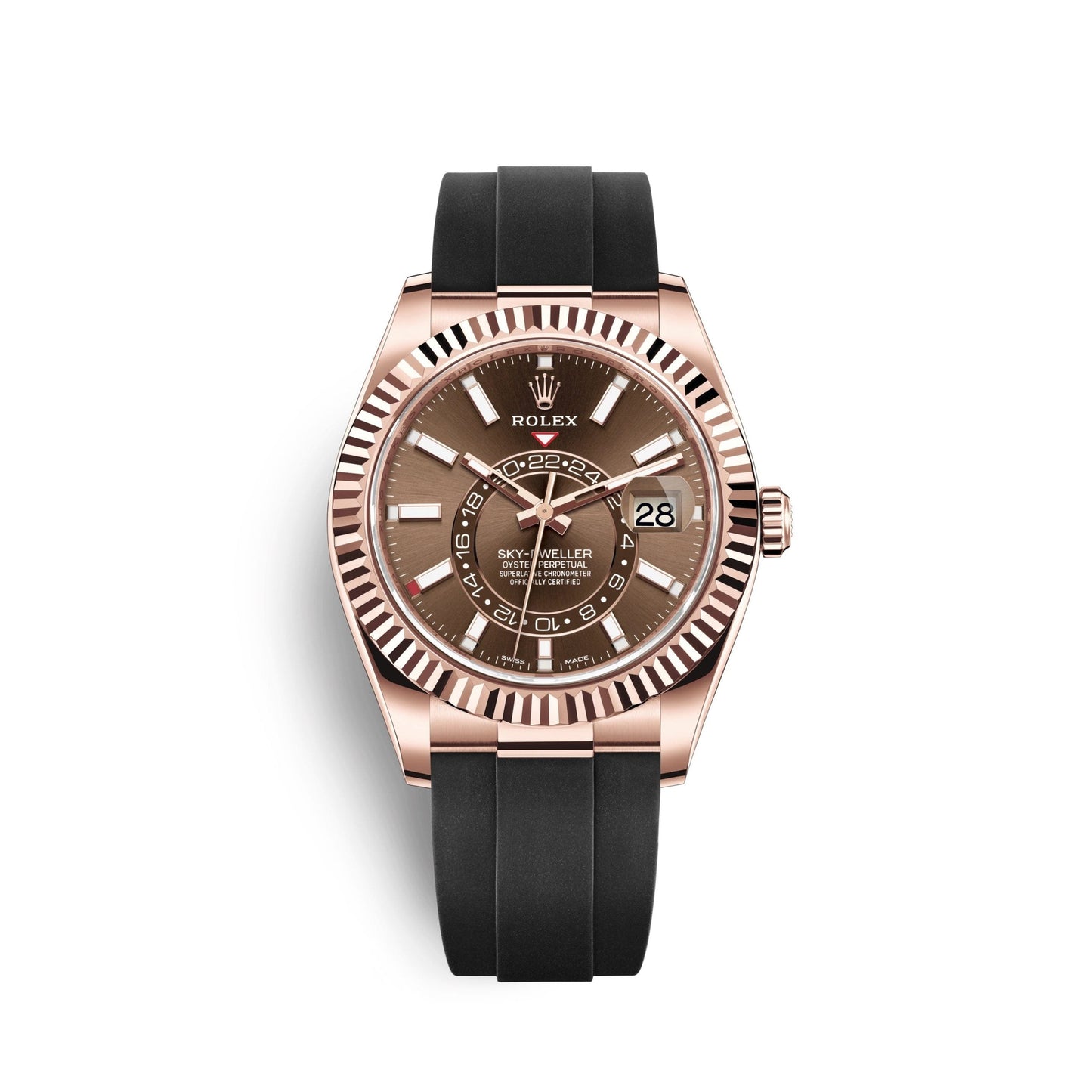 Sky-Dweller 42mm, 18k Everose Gold, Oysterflex, Ref# 326235-0005