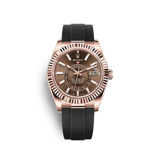 Sky-Dweller 42mm, 18k Everose Gold, Oysterflex, Ref# 326235-0005