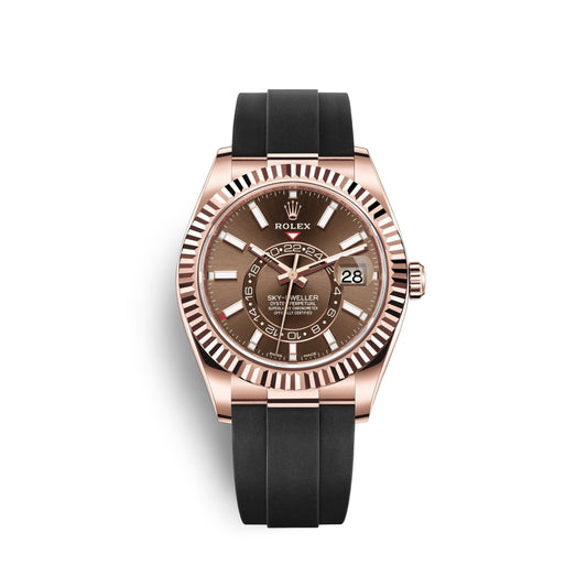 Sky-Dweller 42mm, 18k Everose Gold, Oysterflex, Ref# 326235-0005