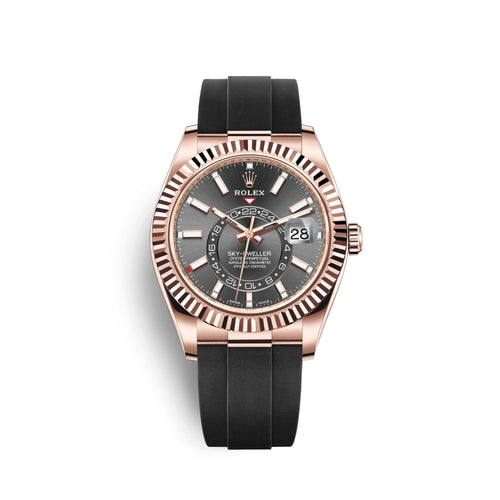 Sky-Dweller 42mm, 18k Everose Gold, Oysterflex, Ref# 326235-0006