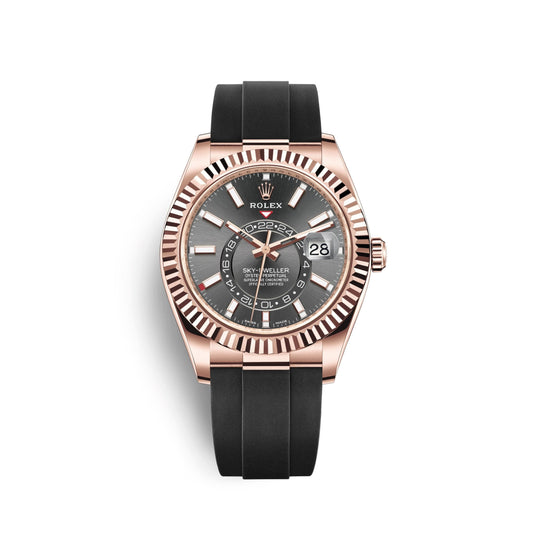 Sky-Dweller 42mm, 18k Everose Gold, Oysterflex, Ref# 326235-0006