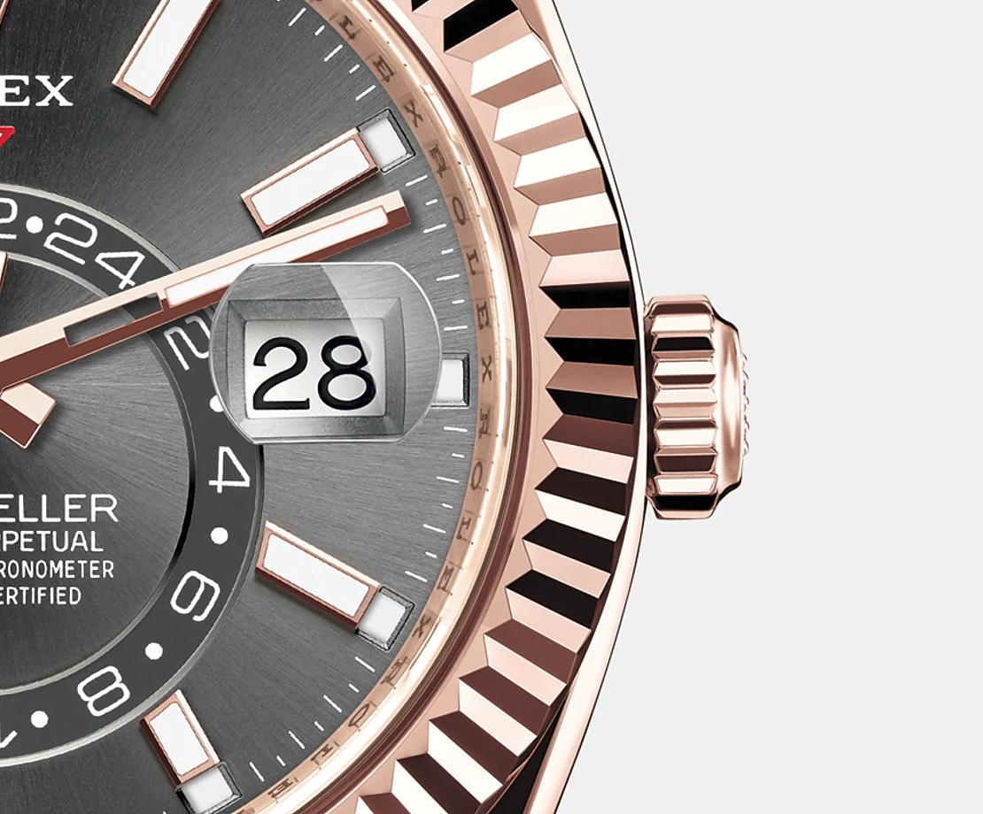 Sky-Dweller 42mm, 18k Everose Gold, Oysterflex, Ref# 326235-0006