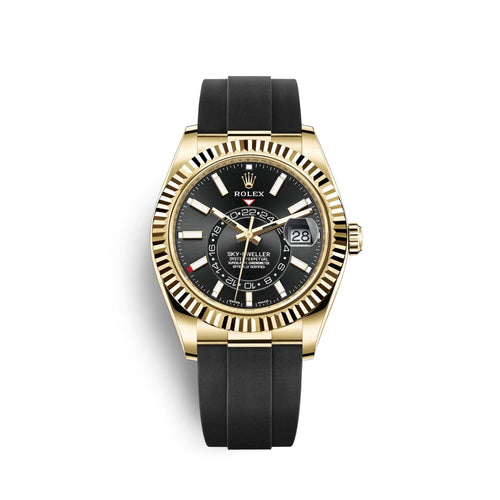 Sky-Dweller 42mm, 18k Yellow Gold, Oysterflex, Ref# 326238-0009