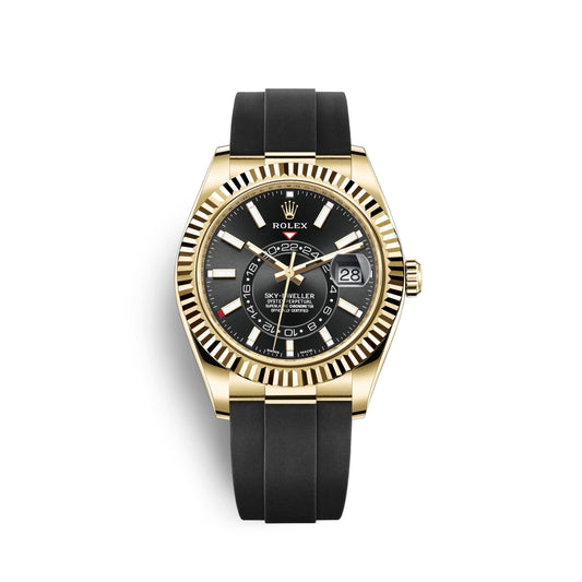 Sky-Dweller 42mm, 18k Yellow Gold, Oysterflex, Ref# 326238-0009