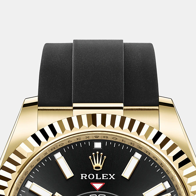 Sky-Dweller 42mm, 18k Yellow Gold, Oysterflex, Ref# 326238-0009