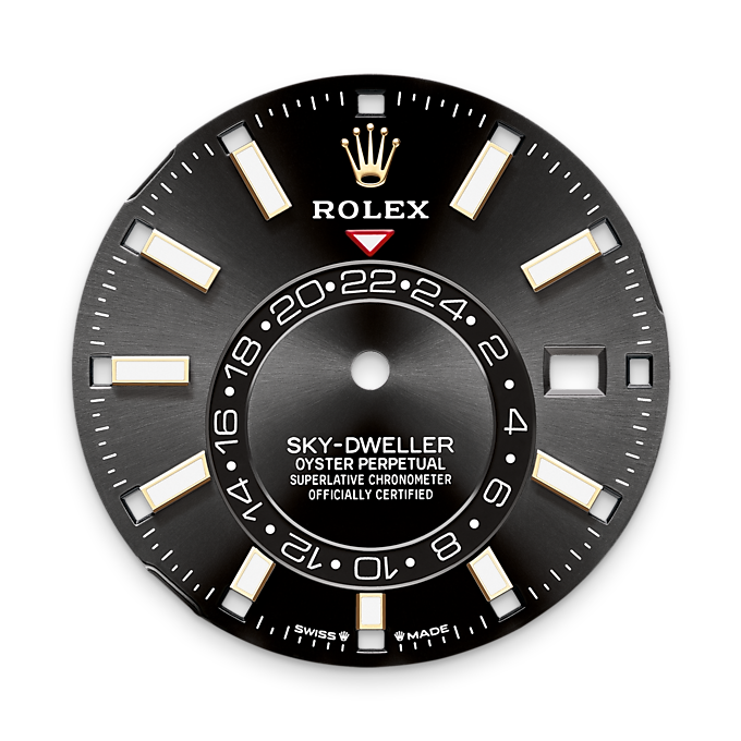 Sky-Dweller, 42mm, Oystersteel and 18k Yellow Gold, Black, Jubilee, Ref# 336933-0004