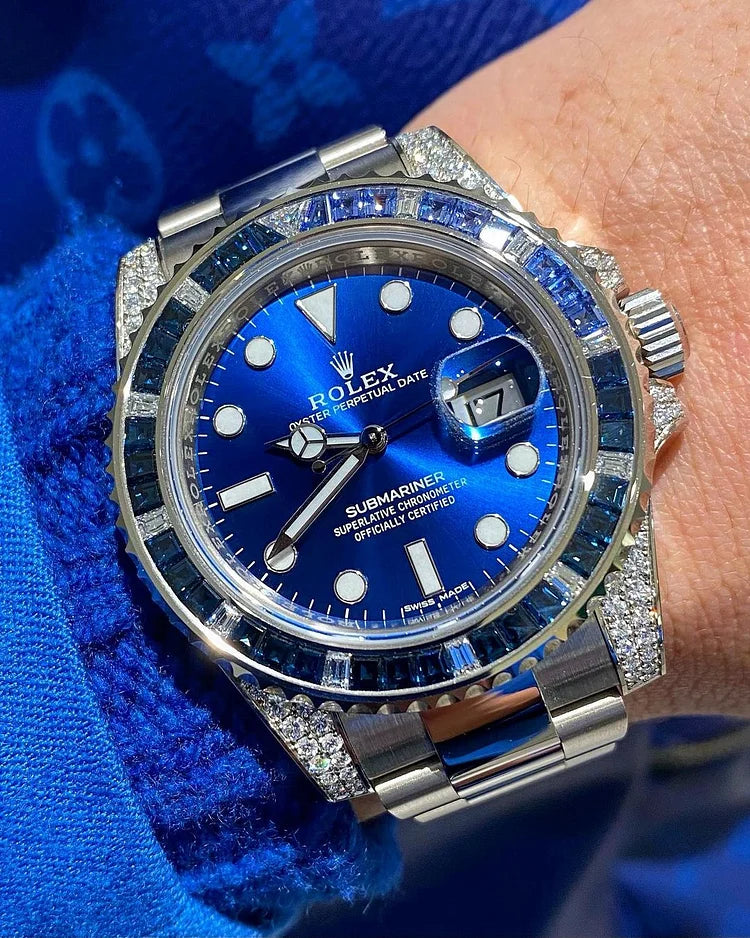 Submariner Date 116659 SABR 18K White Gold Diamonds Sapphires UNWORN