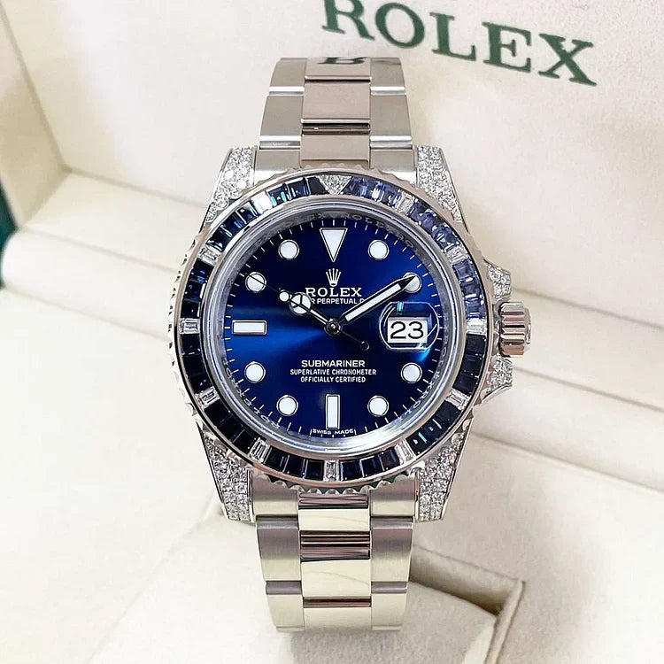 Submariner Date 116659 SABR 18K White Gold Diamonds Sapphires UNWORN